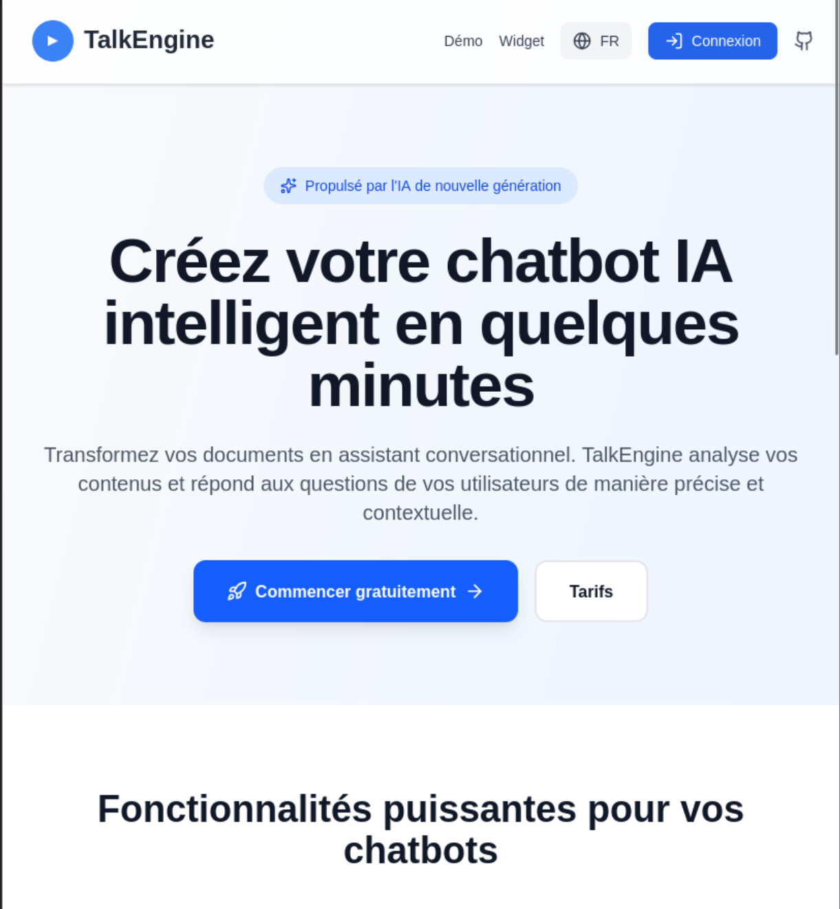 TalkEngine Accueil